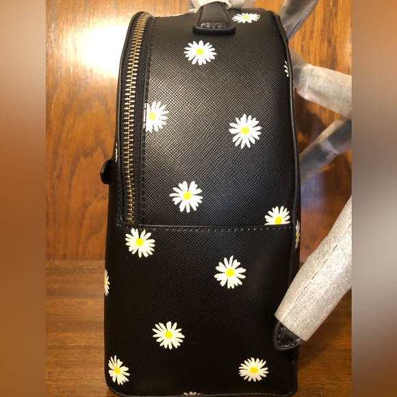 NWT-Kate Spade-Perry Leather Small Backpack-Daisy?Blooms Print-Black Multi-$329 main image 10